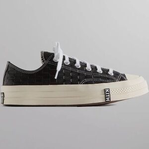 Kith X Converse Leather  Black and White Sneakers Monogram NWT NIB 9.5 US Beige